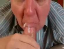 Gay Grandpa Giving Old Friend Creamy Blowjob