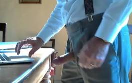Grandpa Jerking Off While Watching Gay Porn